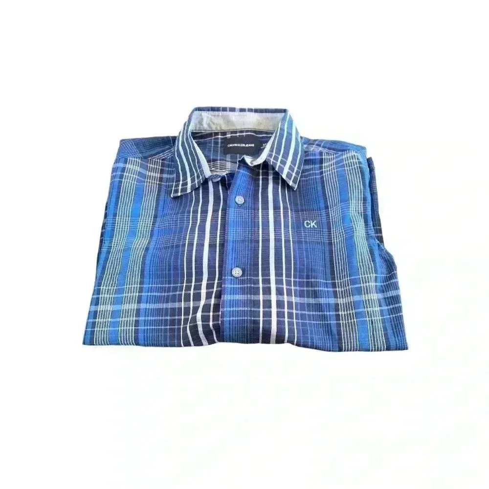 Calvin Klein Boys Button Down Shirt, Size 10-12